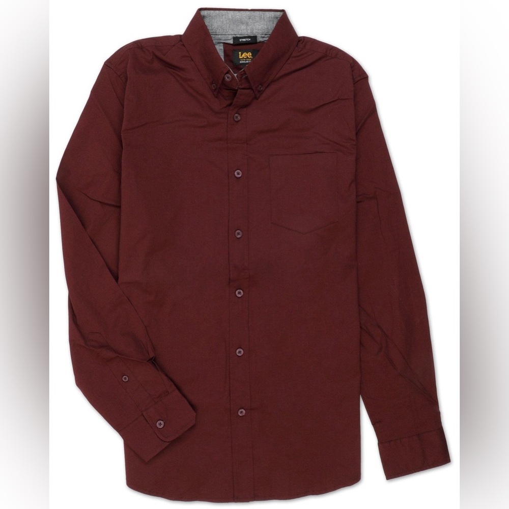 Lee Burgundy Button Down Shirt